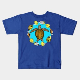 Sea Turtle and Fish Kids T-Shirt